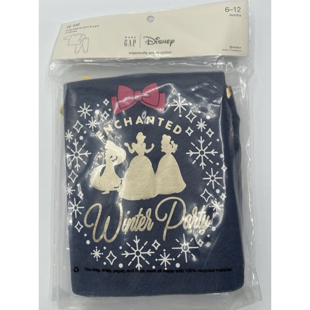 Gap Kids Disney Pajamas Set Baby Size 6-12 Months‎ Princess Cinderella Enchanted